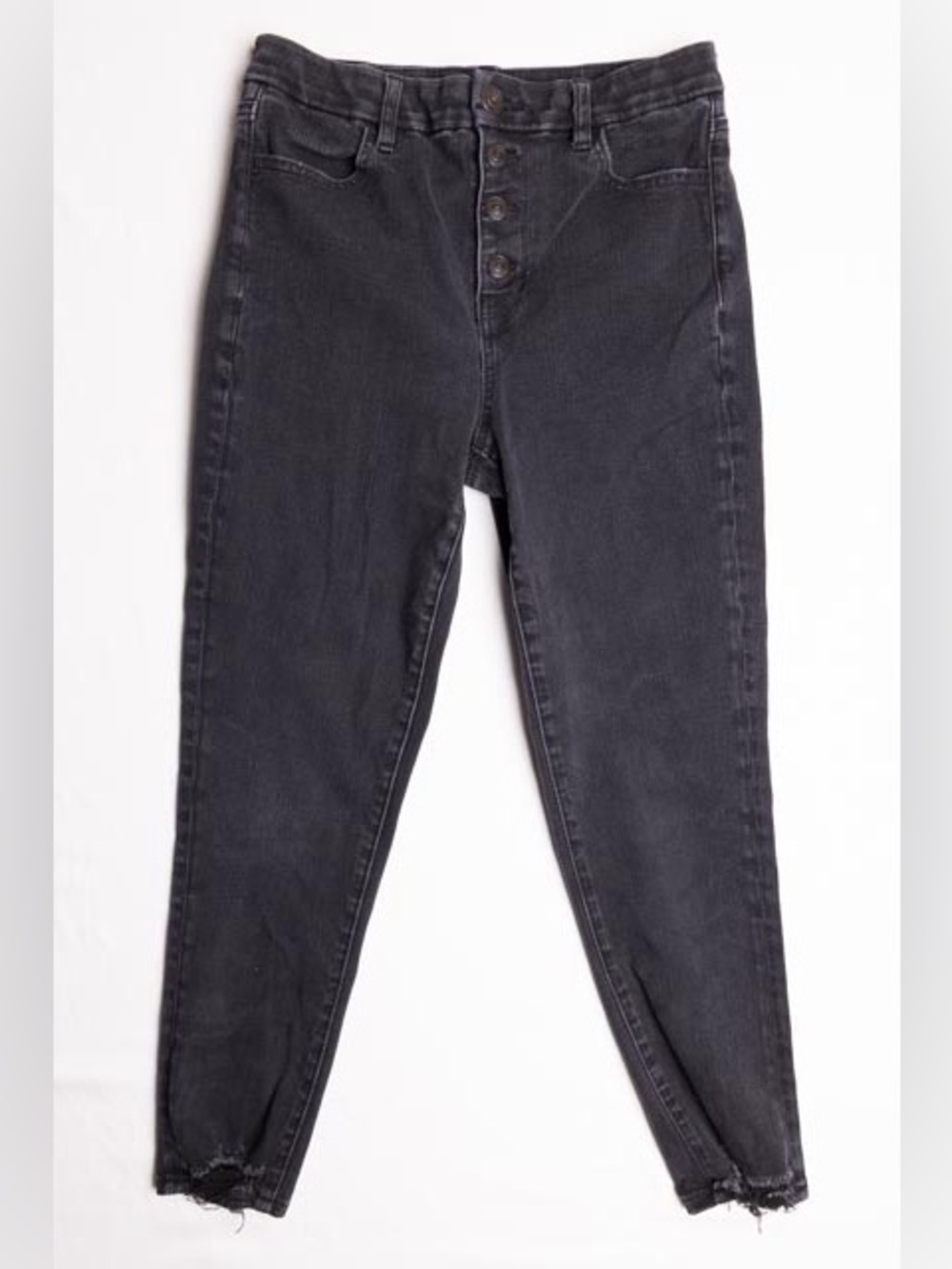 American Eagle Curvy High Rise Jeggings- distressed leg